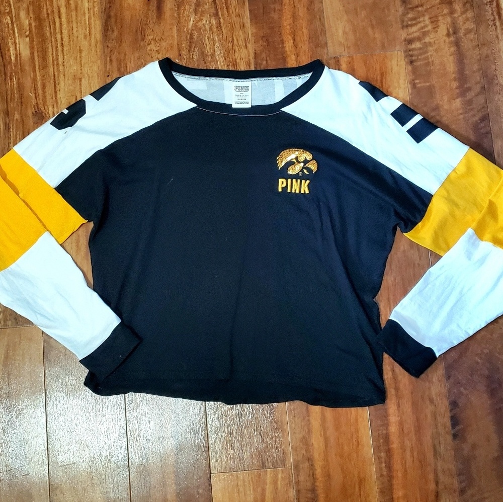 • PINK • Iowa Long Sleeve Crop Top